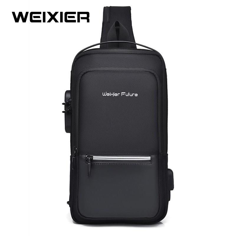 WEIXIER X303 Tas Selempang Pria Shoulder Bag USB Port Anti Maling WK-SBY