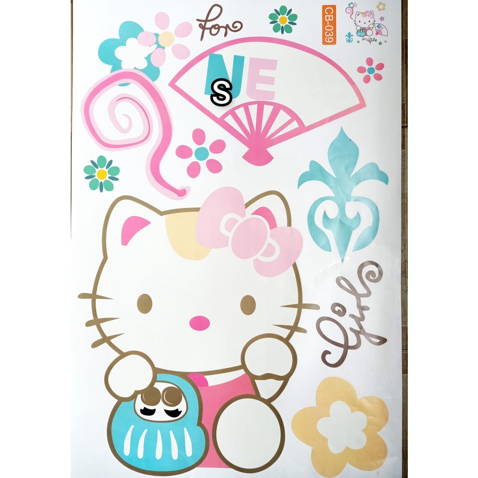 [GD] STICKER HELLO KITTY ANAK CEWEK HELO KITY HK SEPEDA BABY DINDING TEMBOK KAMAR ANAK WALLSTICKER