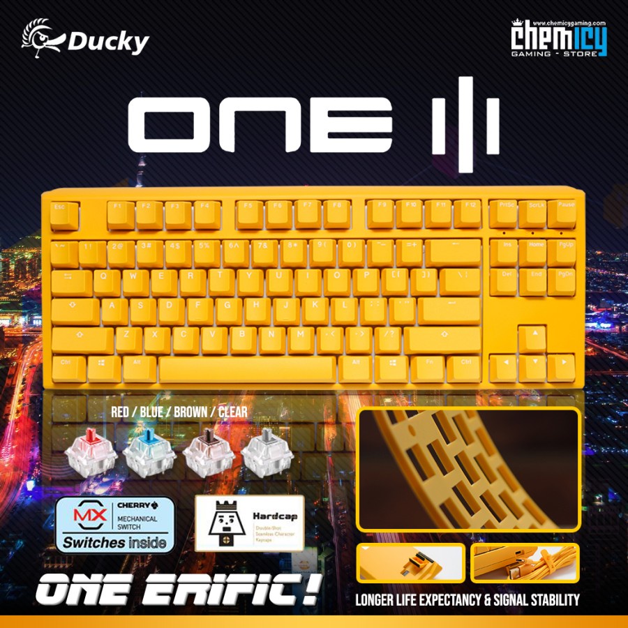 Ducky One 3 TKL Yellow Hotswap RGB Mechanical Gaming Keyboard