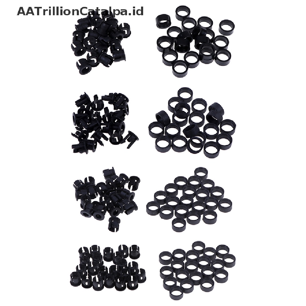 (AATrillionCatalpa) 20 Set Klip Holder Lampu LED Bahan Plastik Ukuran 3mm / 5mm Dengan ring Luar