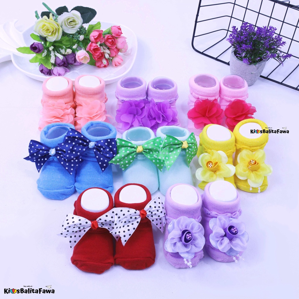 (SNI) Prewalker Socks 3D Bayi New Born / Anti Slip Kaos Kaki Baby Anak Perempuan Import Murah Polos Cewe Import