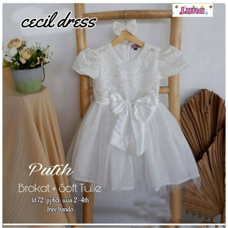 Dress Cecil Baju Anak Perempuan Kid Brokat