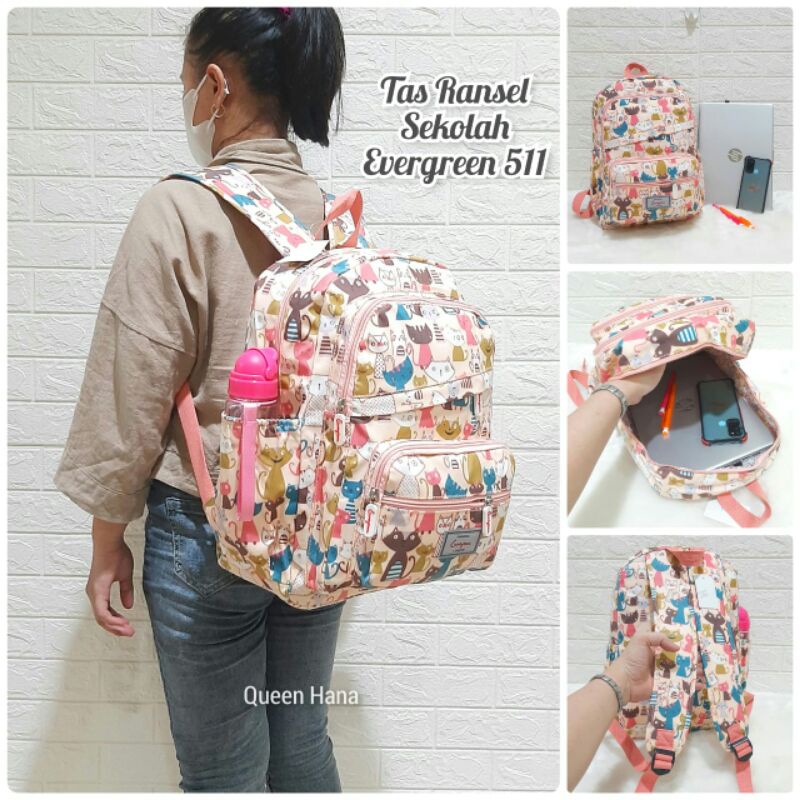 New Tas Ransel Sekolah Tas Ransel Anak Remaja Wanita Evergreen