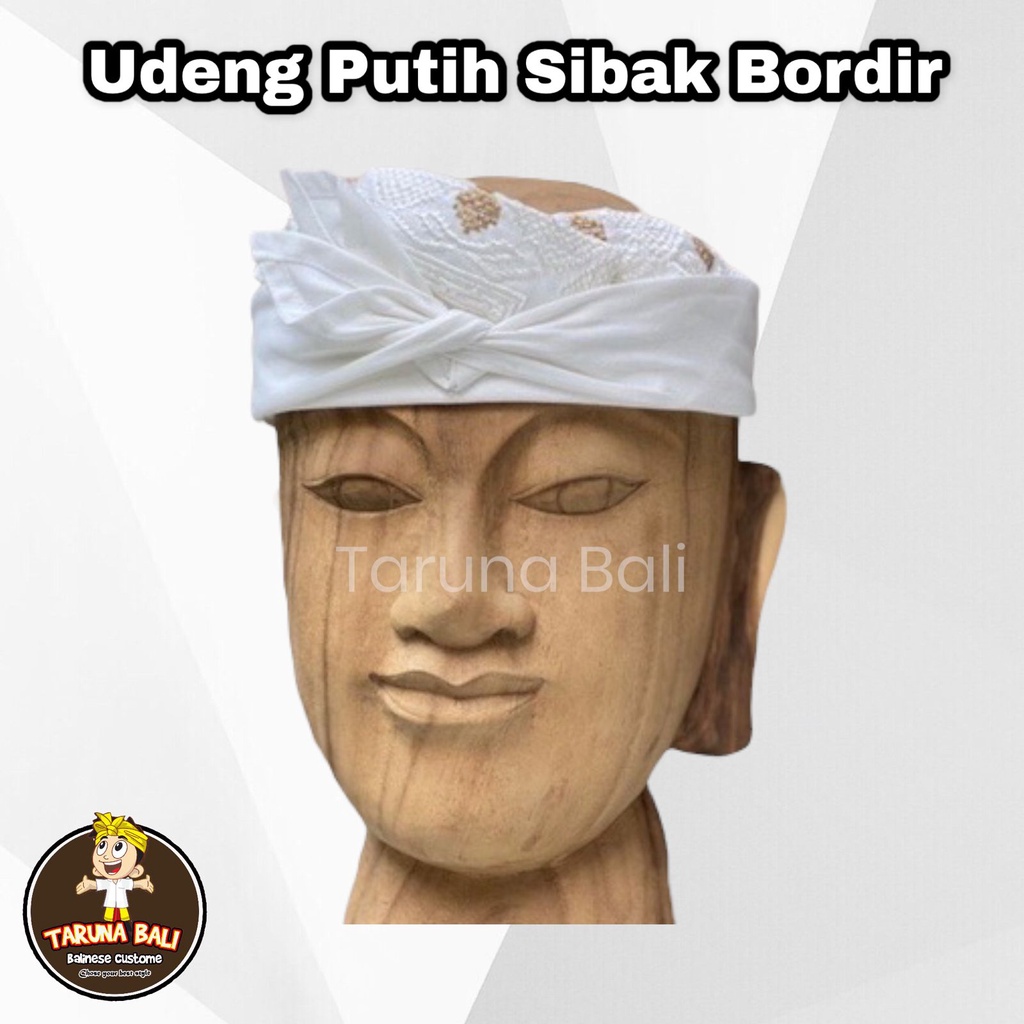 Udeng Putih Sibak Bordir Gold