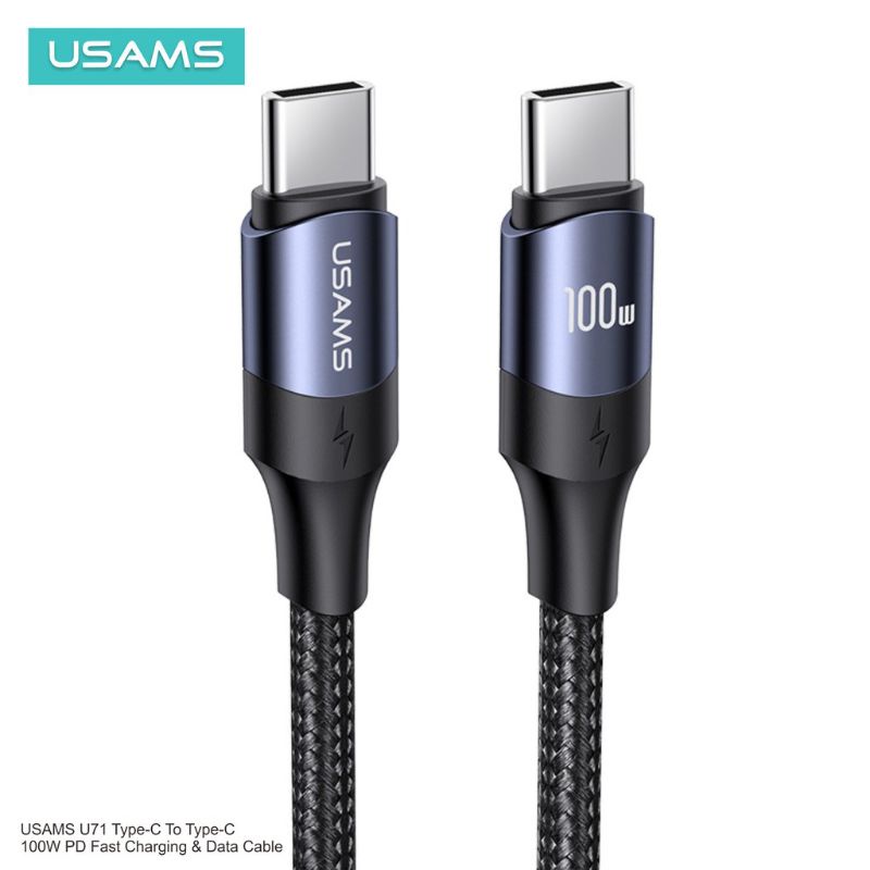 USAMS U71 Kabel Data Type-C to Type-C Fast Charging PD 100W