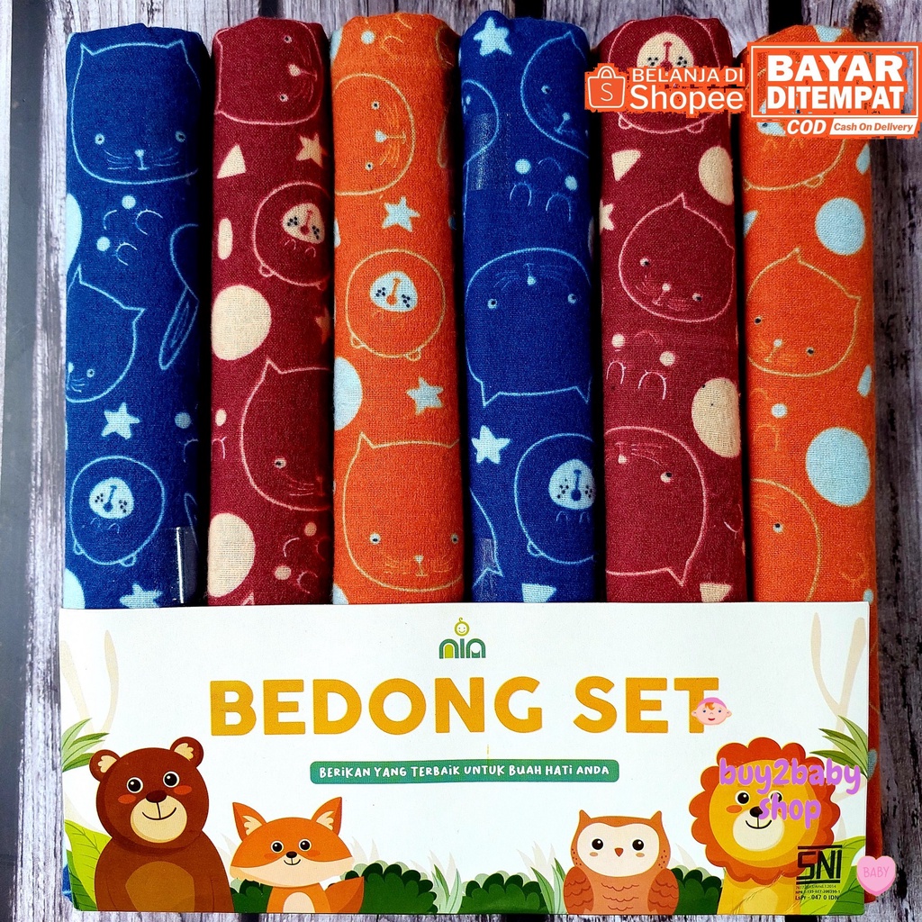 Bedong bayi flanel Flower/NIA warna motif Realpict 75 x 125 cm 3-6 PCS