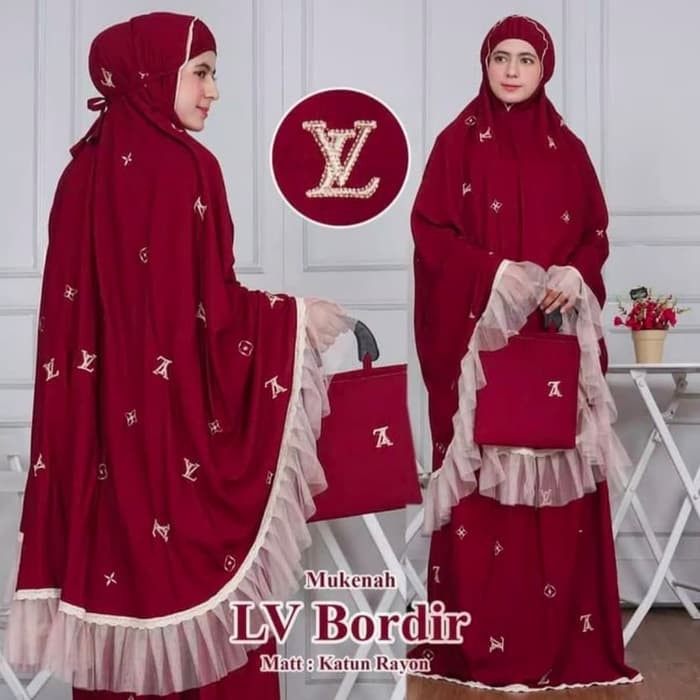 mukena rayon LV bahan halus dan lembut serta adem harga super murah