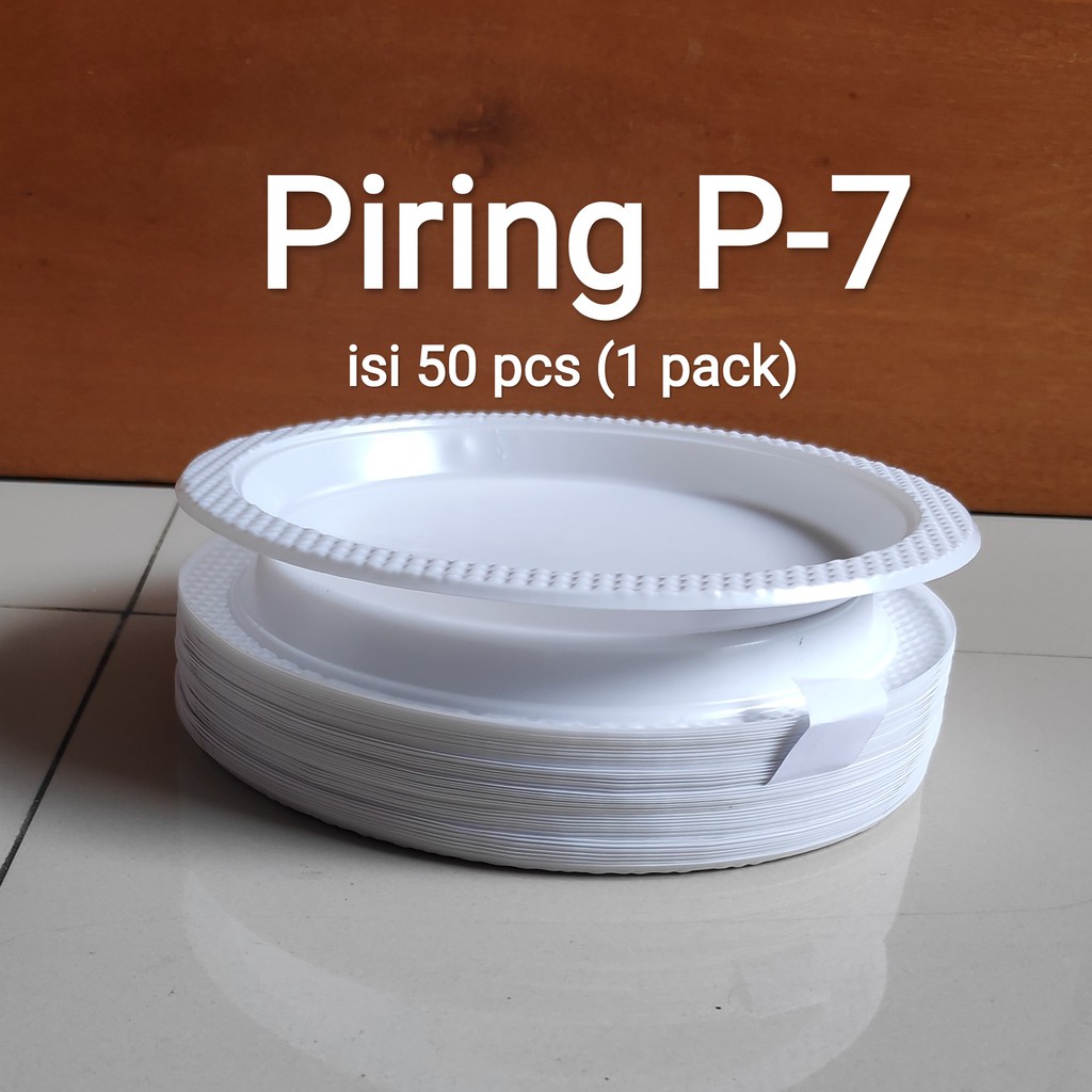 Piring Plastik Putih Susu Besar P-9 isi 50pcs, Piring Makan