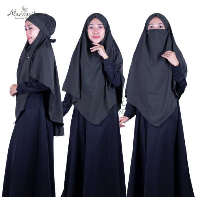 Alantasik - French hijab XL Jilbab Hijab Kerudung Bergo Instan  Cadar  Syari Jumbo khimar wolfis R.8