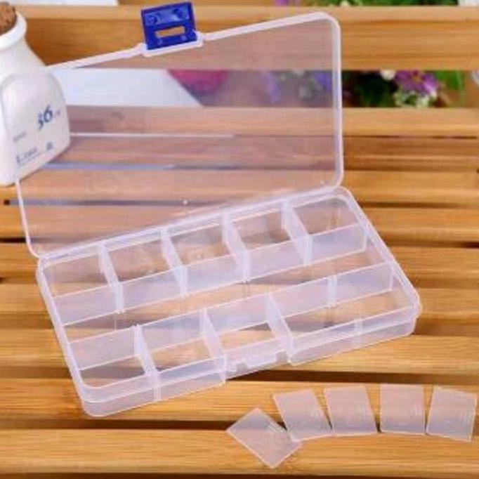 

Kotak tempat obat / perkakas / bead / manik / mote / kancing 10 sekat - Obatspluhskt