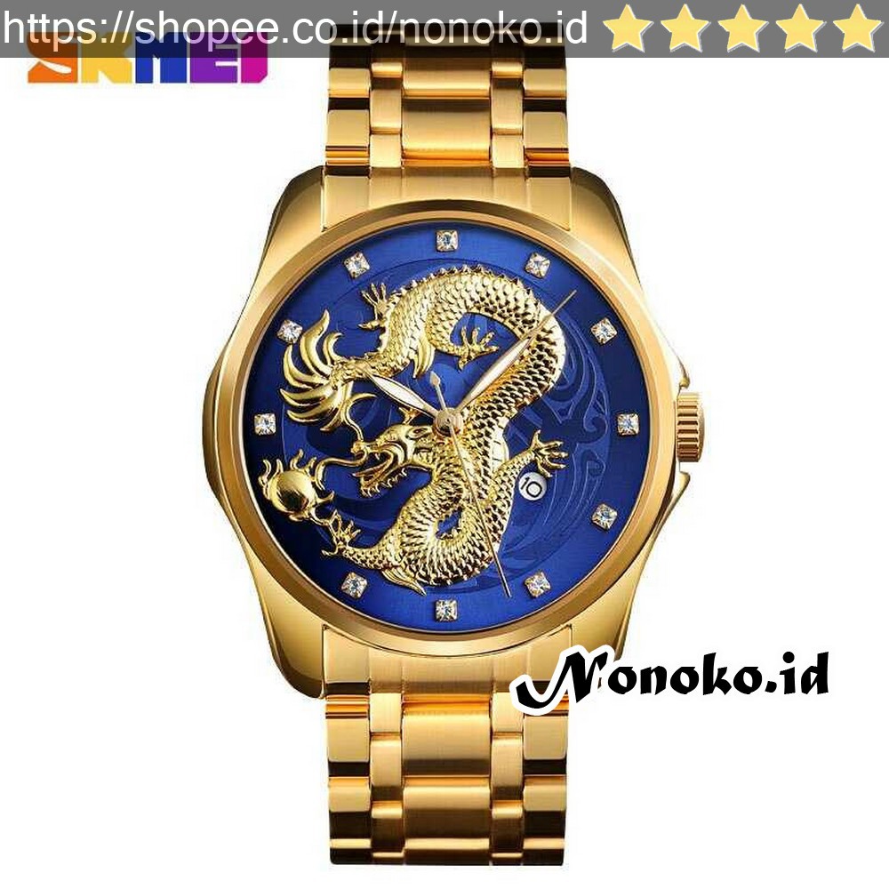(Sale) Jam Tangan Analog Pria SKMEI  - 9193 Gold Biru