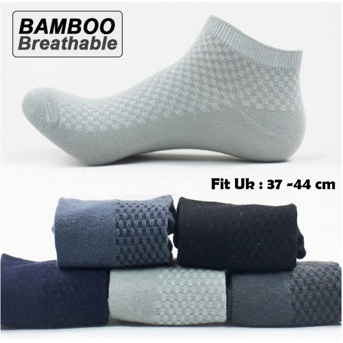 Kaos Kaki Pendek Polos Arang Serat Bamboo Original / Kaos Kaki Serat Bamboo Pendek Semata Kaki Pria Wanita Unisex / Sock Ankle Breathable