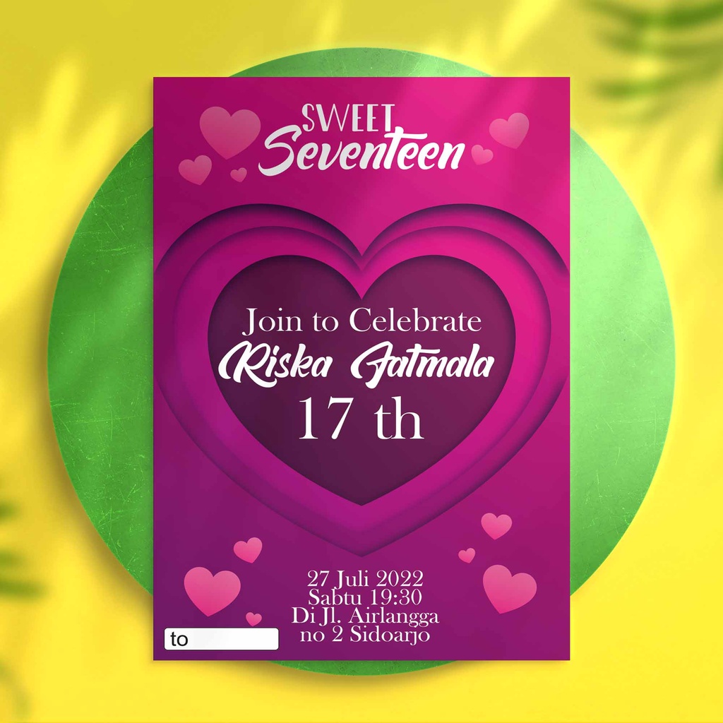 Undangan Ulang Tahun Ultah Remaja Sweet Seventeen Dewasa Aesthetik Gold