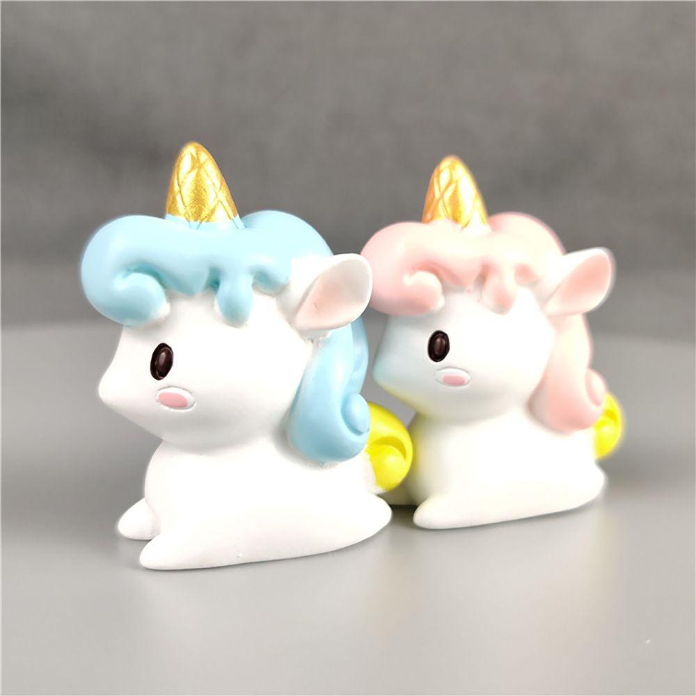 [Elegan] Patung Unicorn Untuk Anak Perempuan 1pcs Miniatur Kerajinan Taman Peri Hewan Lucu Model Unicorn