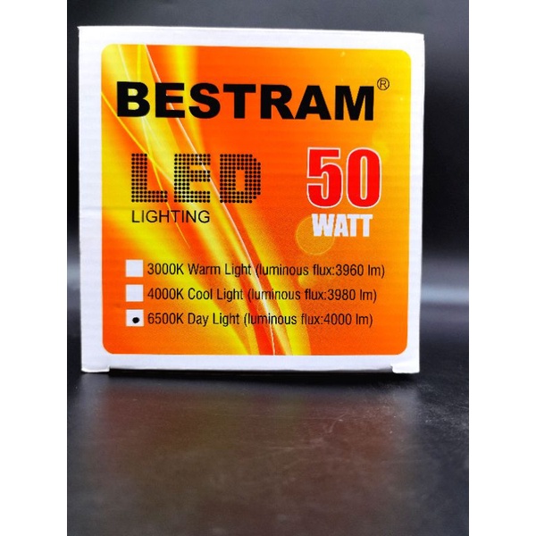 Lampu Led 50w Bestram Supermax, warna cahaya putih 6500K, garansi 1tahun