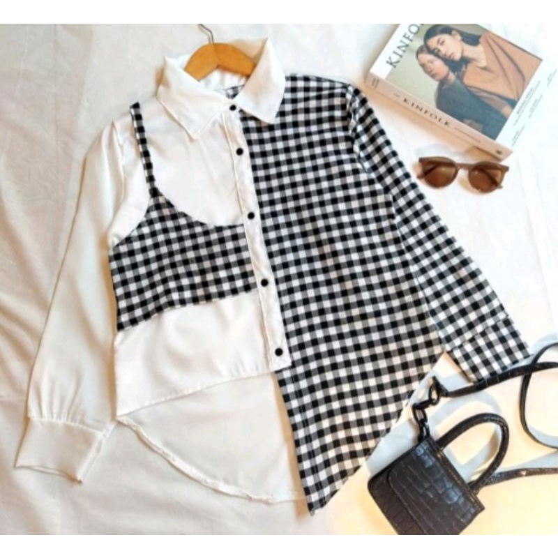 KEMEJA VEST KOTAK WANITA TERBARU