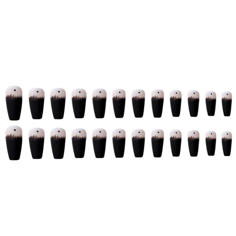 X016 24pcs Kuku Palsu Kuku Perancis Matte Artifisial
