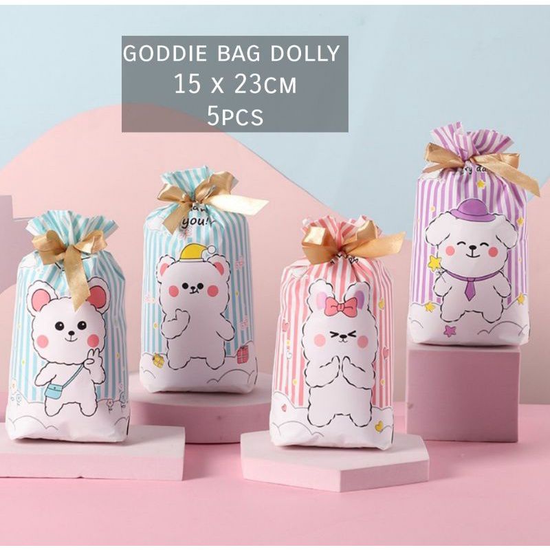 

5pcs Goddie Bag Dolly Kanton Serut Kemasan Cookies Souvenir