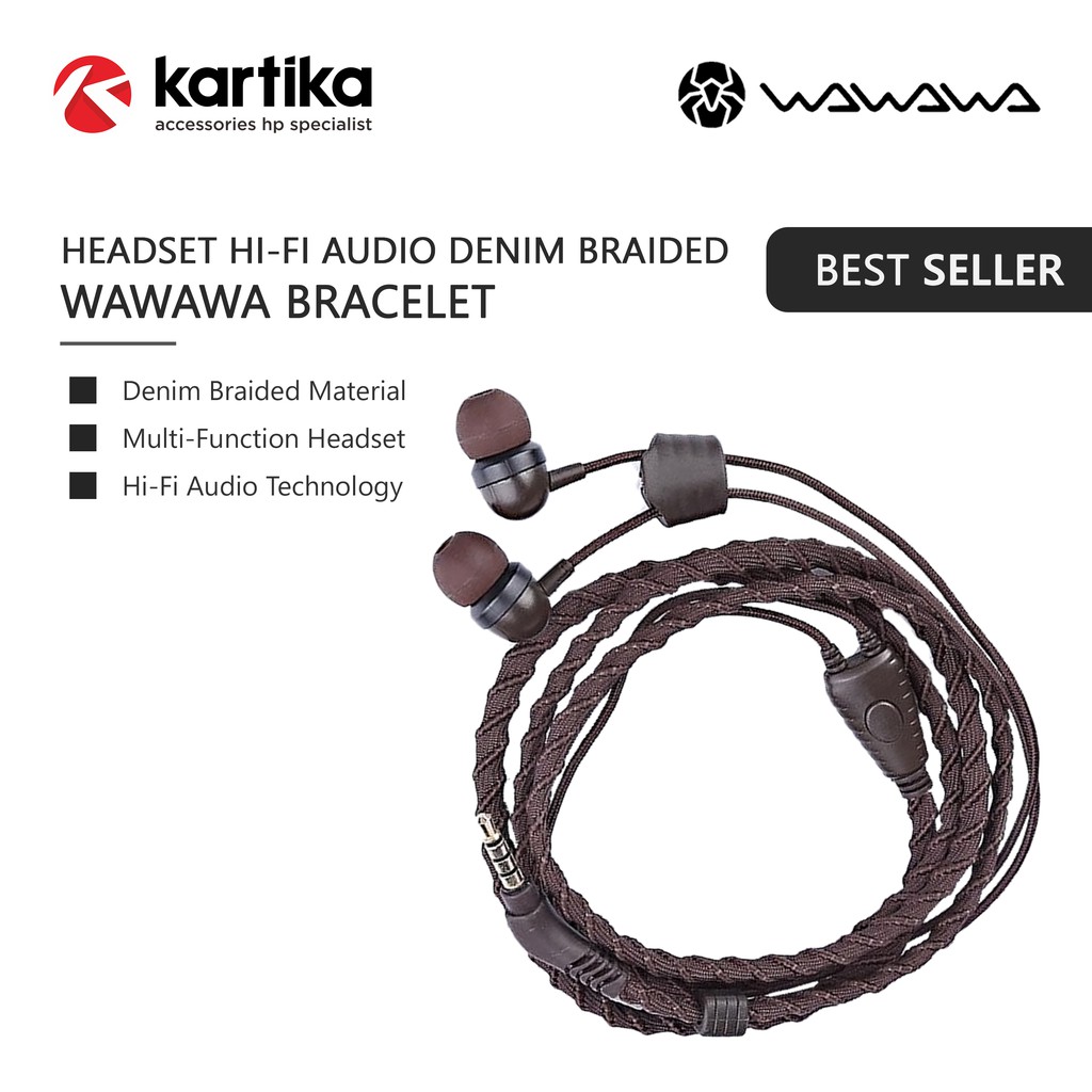 WAWAWA Bracelet Headset Hi-Fi Audio Denim Braided Material Stylish Design