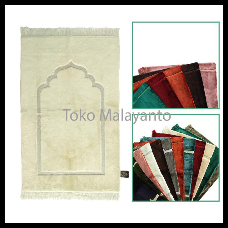 HOT DEAL YAKAR LUREX ULTRA PLAIN PARFUM BELUDRU SAJADAH TURKI SUPER TEBAL RAPAT - MERAH 