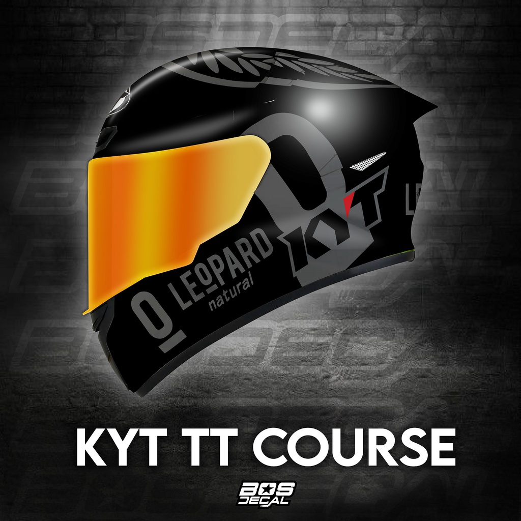 Sticker Decal Helm KYT TTCourse TTC Motif Leopard black