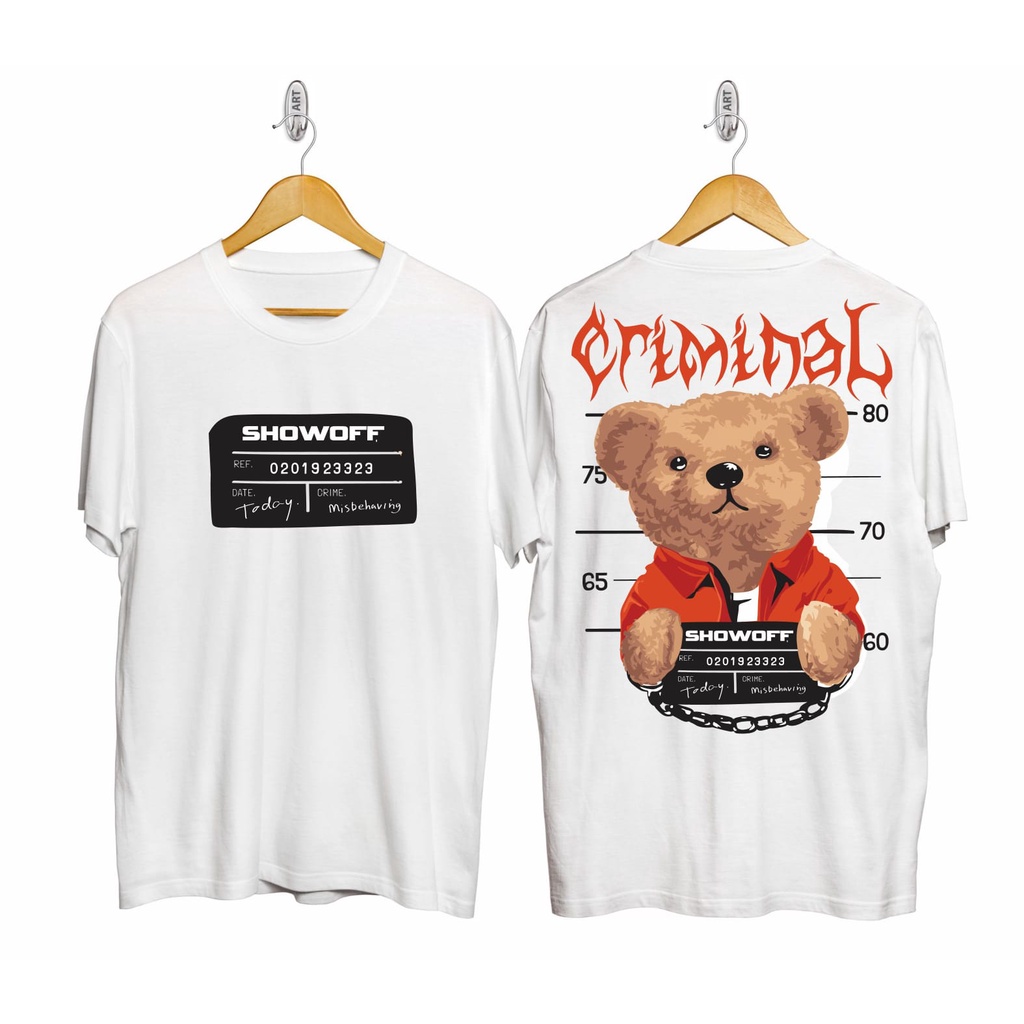 Kaos murah Kaos distro murah baju  distro pria t-shirt murah combed30s SD BEAR KRIMINAL