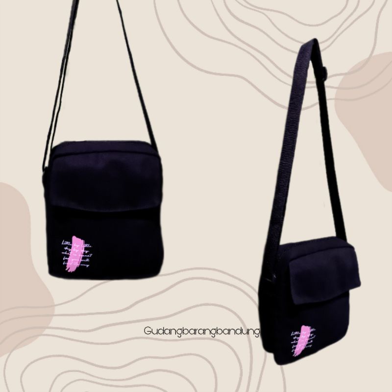 Sling Bag / Tas Selempang Little by Little dengan Resleting Kanvas: Gaya yang Memikat untuk Aktivitas Anda!