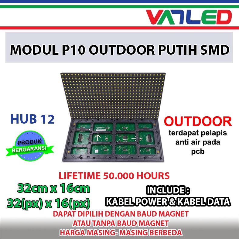 Jual Panel Modul Module Running Text P10 Outdoor SMD Putih | Shopee ...