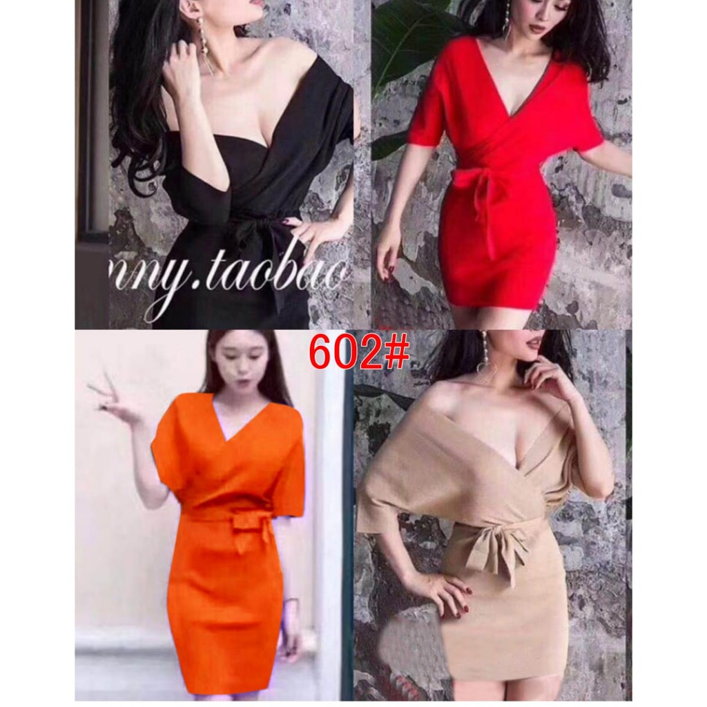 REAL PICT SALE Dress PENDEK sexy knit / MINI DRESS rajut drama korea  import bagus murah