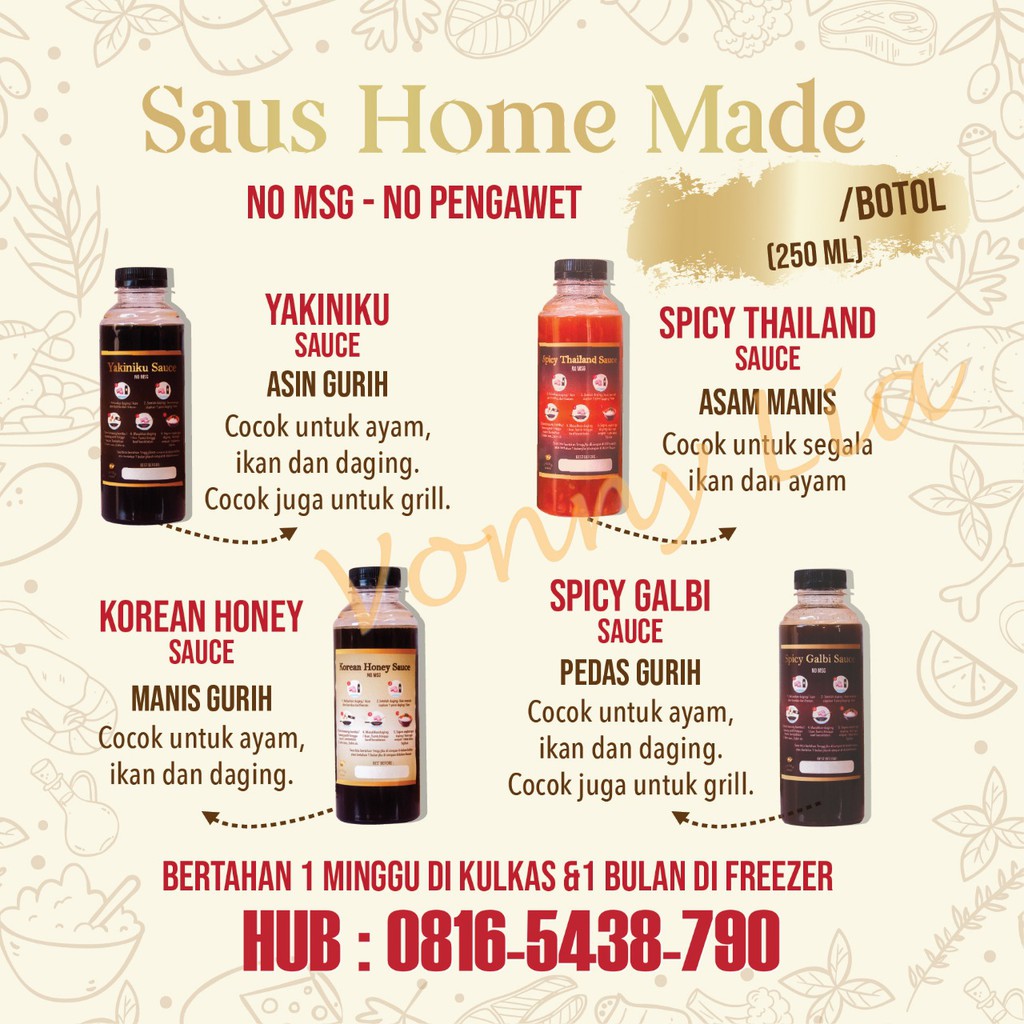 

Saus Homemade / Sauce Yakiniku / Spicy Thailand / Korean Honey