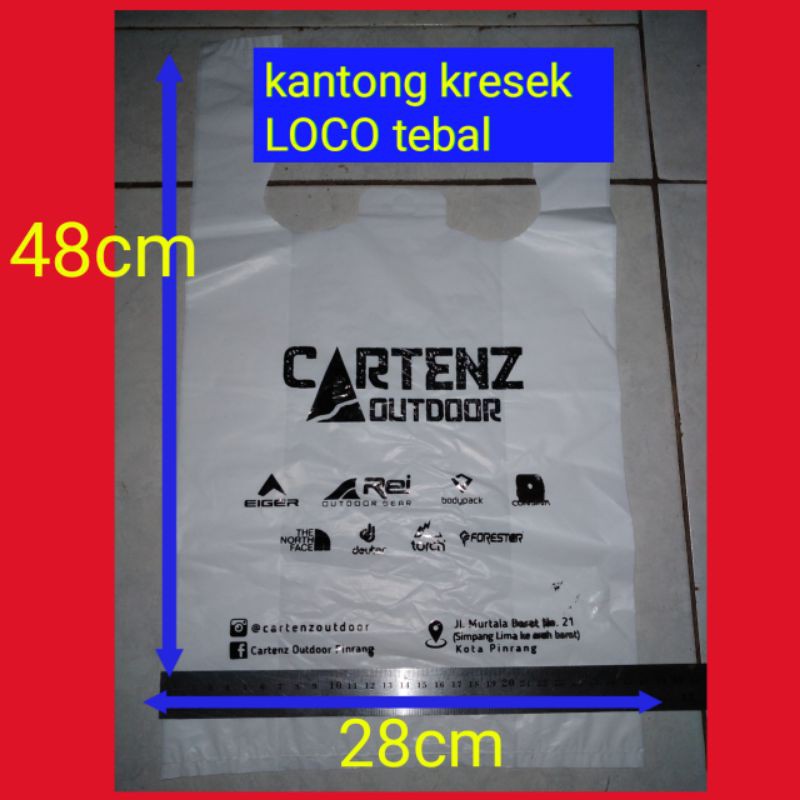 sablon plastik kresek tebal uk 28x48cm