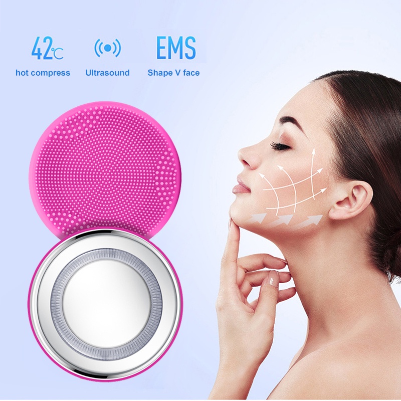 Alat Pembersih Wajah Elektrik Facial Brush Silicon Facial Cleaner Alat Pencuci Muka Empat Mode Pembersih Pijat Listrik Peduli