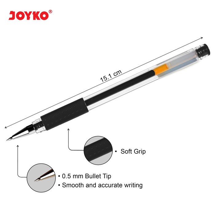 

mdn Joyko Gel Pen JK-100 PER PAK ISI 12 King Jeller Bolpen Tinta JK100 Tahan Air Ballpoint LUSINAN
