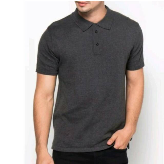  Kaos  polo polos berkerah  pria  abu tua Shopee  Indonesia