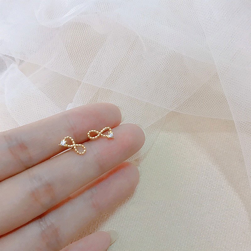 Anting Tusuk Sterling Silver 925 Bentuk Geometri Hias Berlian Imitasi Untuk Wanita