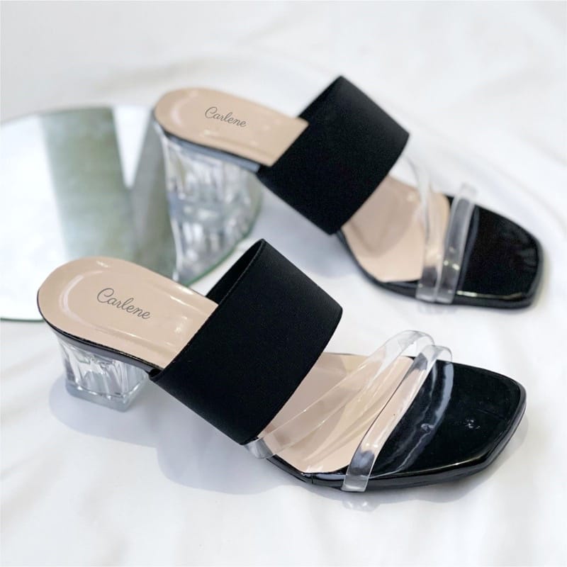 Sandal Wanita Hak Kaca Jelly 5 cm
