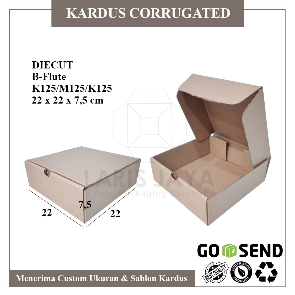 

BOX KARDUS UK.REAL SIZE 22x22x7.5 KOTAK DUS KARTON PIZZA PACKAGING KUE PACKING KADO GIFT ONLINESHOP ACC SOUVENIR NEW ( Kardus Pizza 22 x 22 x 7,5 cm )