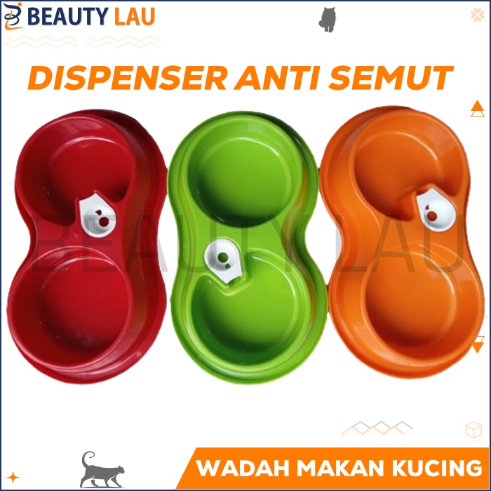 MANGKOK TEMPAT MAKAN MINUM KUCING ANJING PET BOWL DOUBLE DISPENSER MANGKOK MANGKUK WADAH MAKANAN KUCING