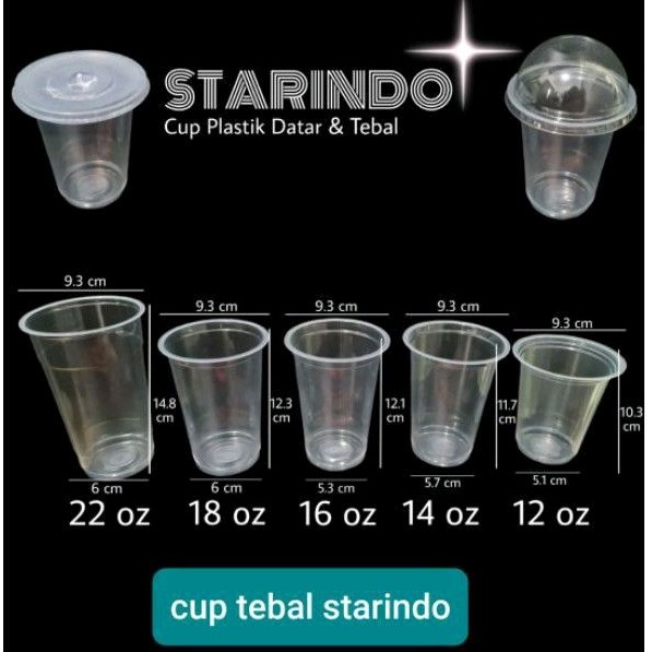 cup gelas plastik starindo,  bb, idolastar, Merak tutup lid datar/ cembung 10 oz 12 oz 14 oz 16 oz 1