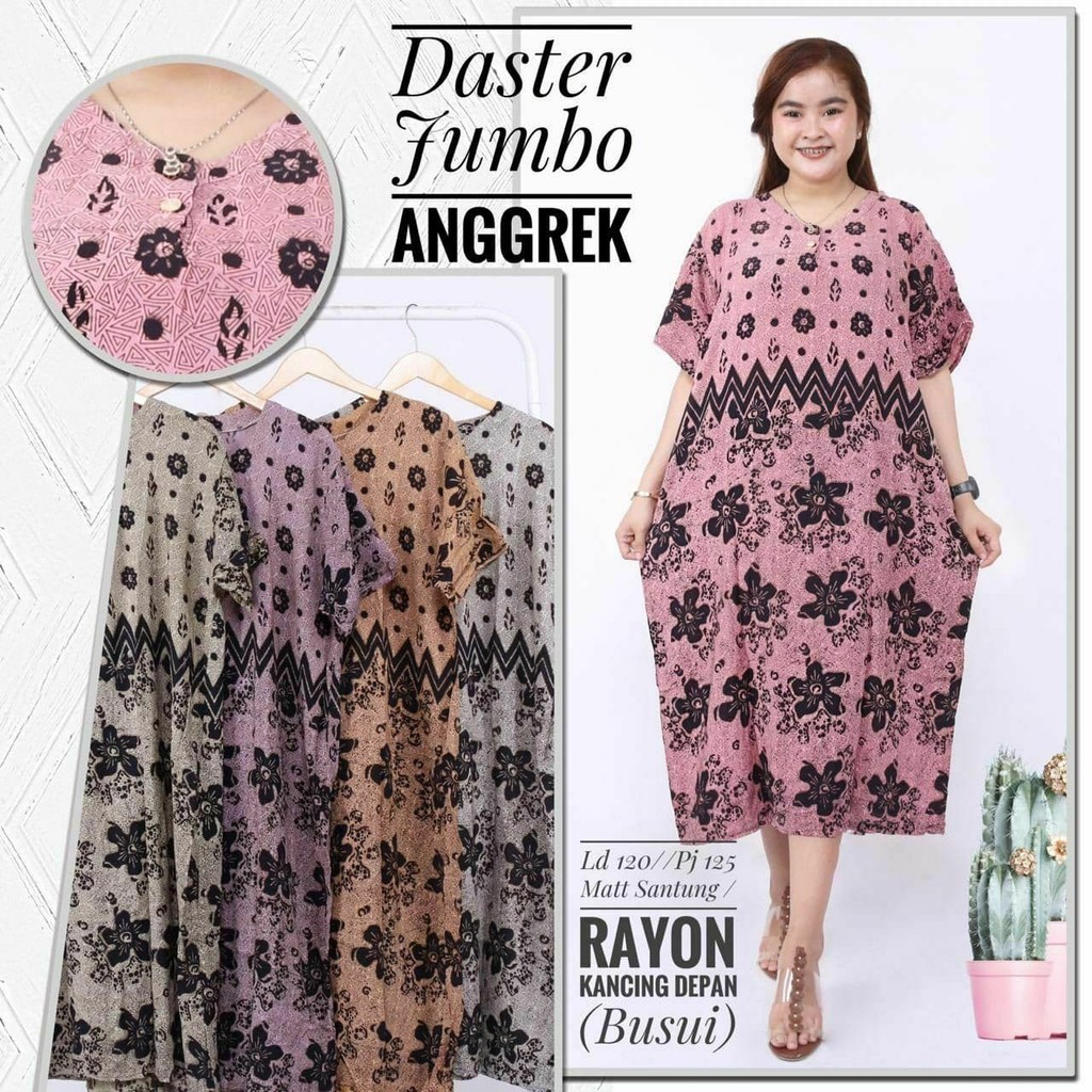 Daster jumbo kancing dada busui zaraa | BAJU TIDUR MURAH