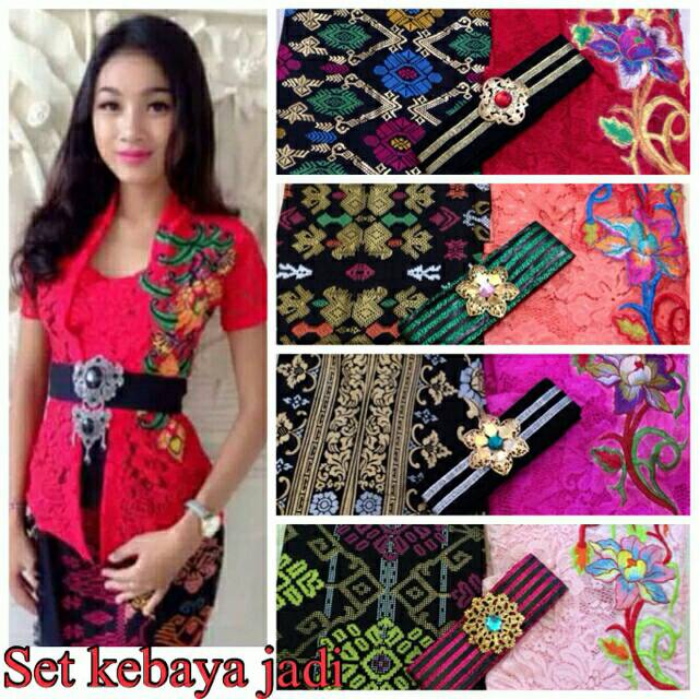 Set kebaya jadi bordir bunga