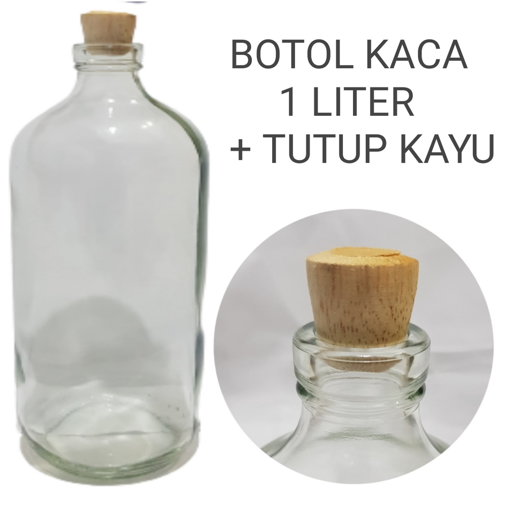 BOTOL KACA BOLLES 1 LITER + tutup plug bening  Harga Grosir /  BOTOL KACA 1000 ML / HARGA GROSIR  BOTOL MADU / BOTOL JAMU KAPASITAS 1000 ML KACA