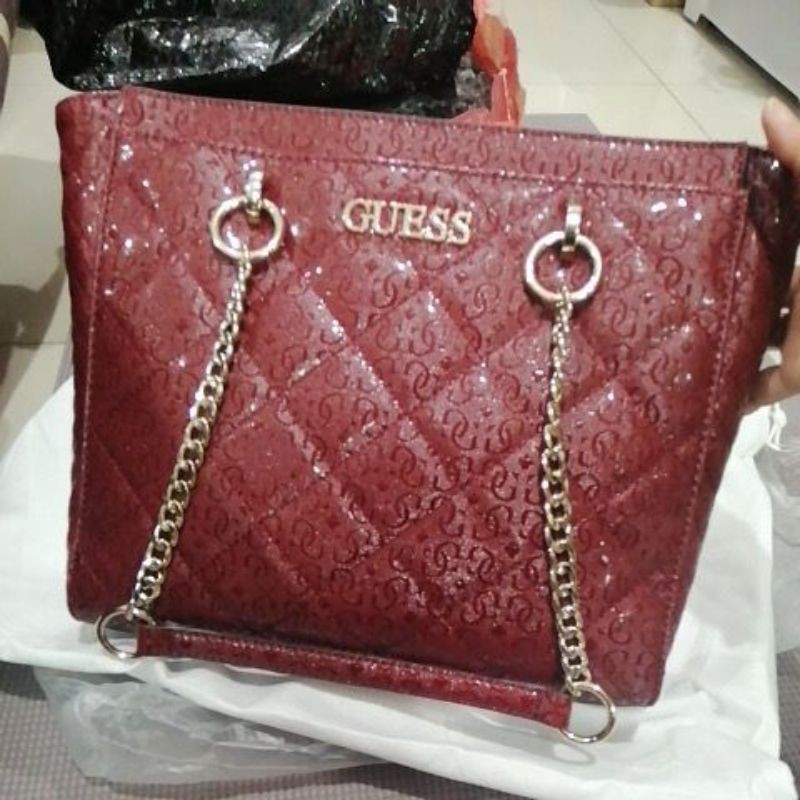 tote bag guess wilona rantai tas tote bag original guess
