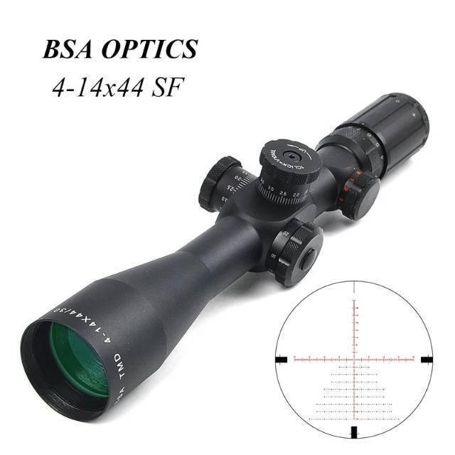 Telescope Riflescope BSA TMD 4-14x44 FFP IR Mil Tube 30mm Air Rifle Hunting - Teleskop BSA