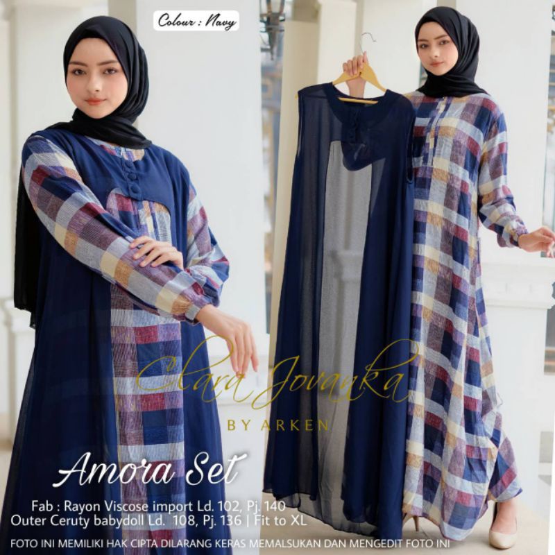 Amora Set Gamis Inner Outer LD 102