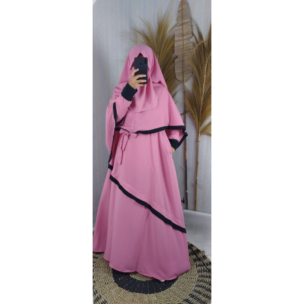 Gamis syari wolfis set cadar DEANA khimar syar'i niqob purdah niqobis muslimah fashion jilbab masker