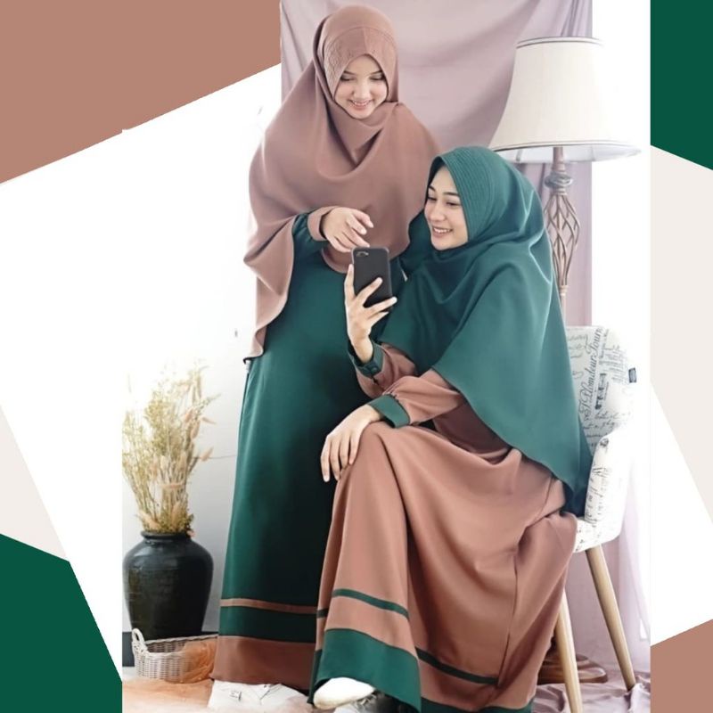 Gamis Set Khimar Kombi ( Samira Syar'i )