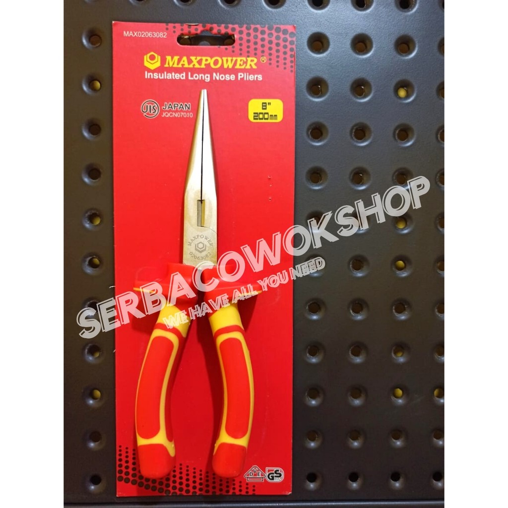 Maxpower Paket Tang Listrik 8 Inch 10000 Volt Kombinasi - Potong - Lancip Set Termurah Berkualitas