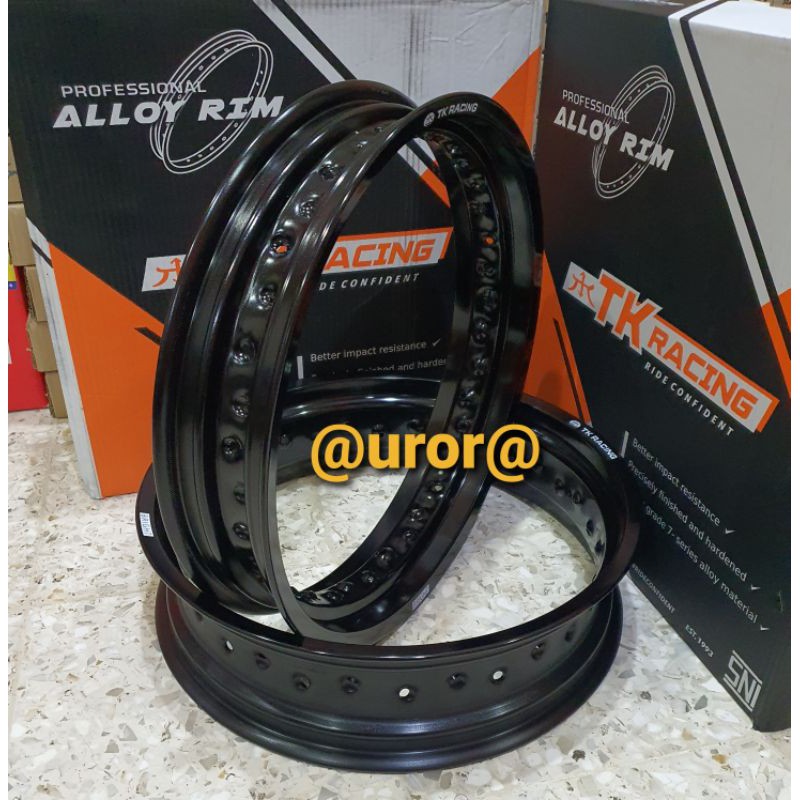 VELG TK BRIGHT CRF SET SUPER MOTO 17 X 300 HOLE 36 - 425 HOLE 32 BLACK