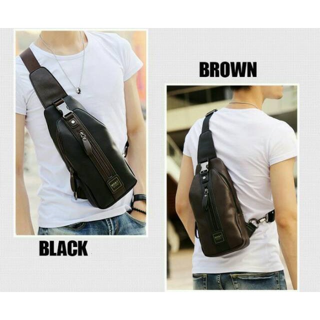 Tas Selempang Pria Sling Bag Kulit Import